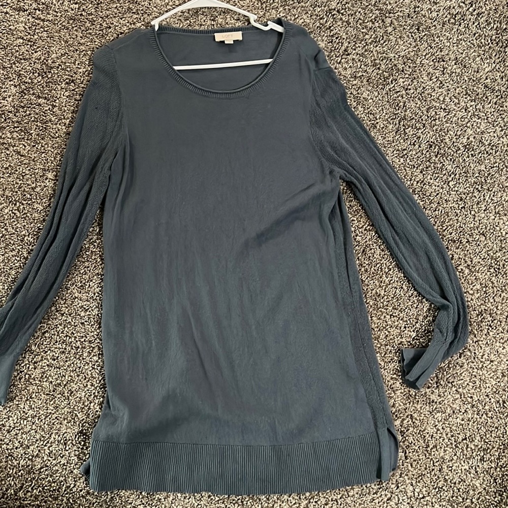 Loft womens blue tunic sweater